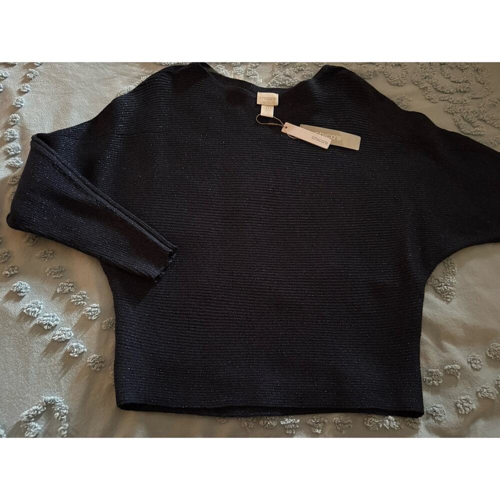 Chico’s Shimmer Knit Sweater Sz 0 New, w/tags
